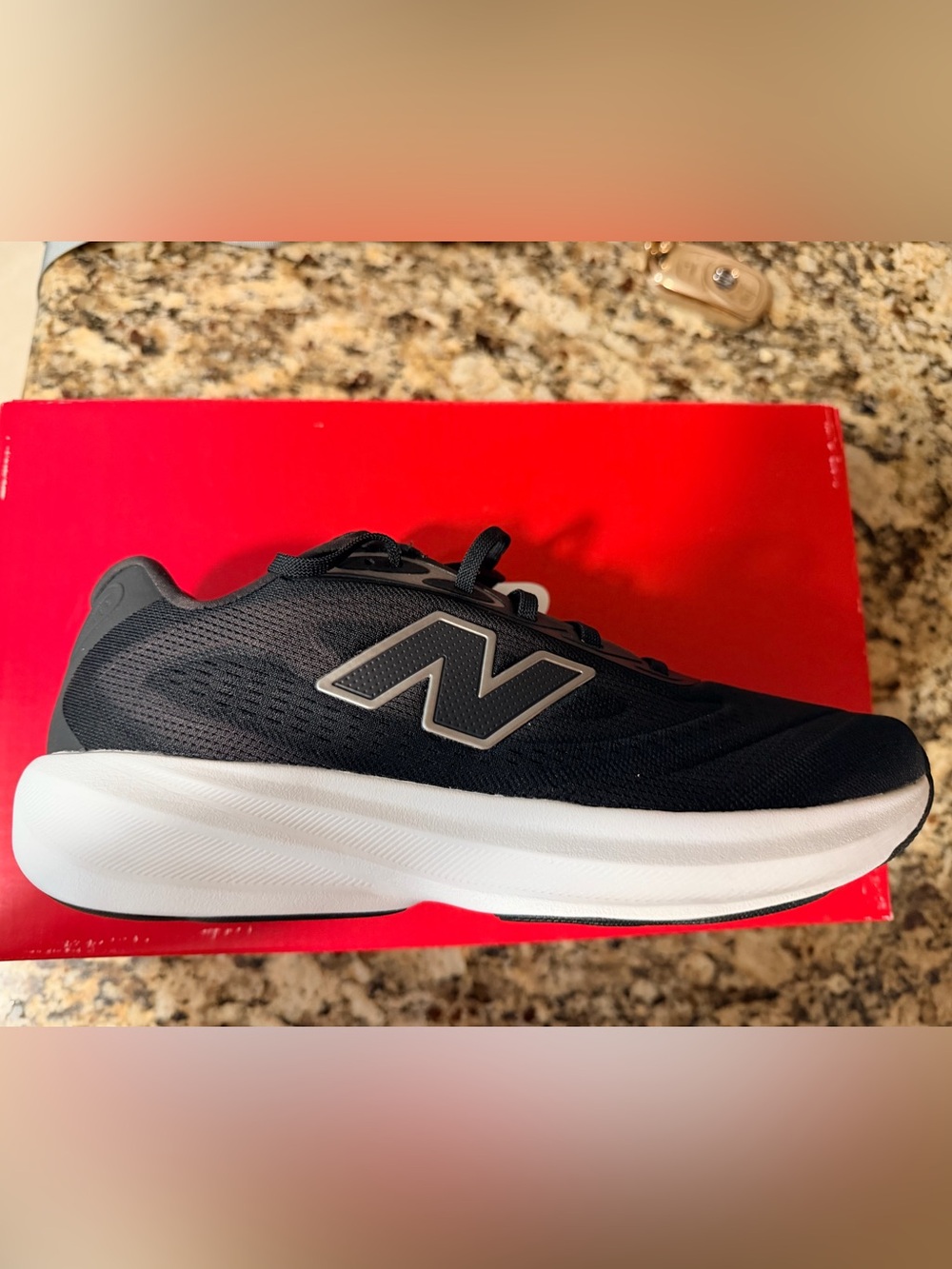 New Balance Black and White Men's Athletic Running Shoe